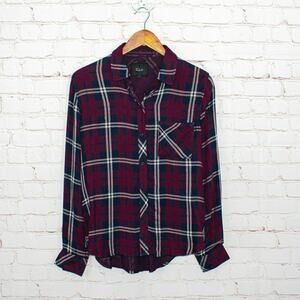 Rails Gemini Button up Flannel Shirt Metallic Plaid Women's Size Small